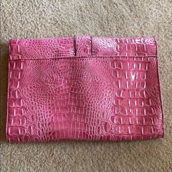 Jessica Simpson Pink Crocodile Pattern Clutch - Picture 2 of 5